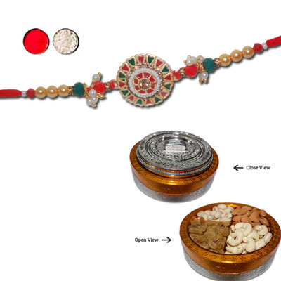 "Rakhi - ZR-5010 A (Single Rakhi),  Millionaire Dry Fruit Box - Code DFB9000 - Click here to View more details about this Product